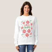 Sweatshirt Bonbons à la menthe de Noël (Devant entier)
