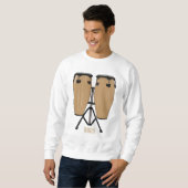 Sweatshirt Bongo, dessin animé de batterie (Devant entier)