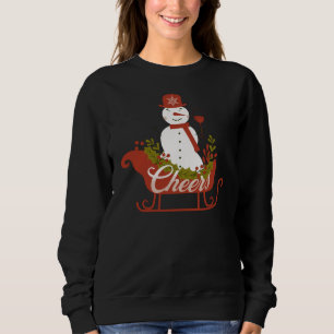 Sweatshirt Bonhomme de neige avec du vin et du traîneau de No