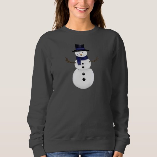 Sweatshirt Bonhomme de neige charmant Femme Gris foncé (Devant)