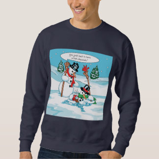 Sweatshirt Bonhomme de neige drôle avec la bande dessinée de