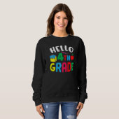 Sweatshirt Bonjour 4e année mignonne 4e année 3e année (Devant entier)