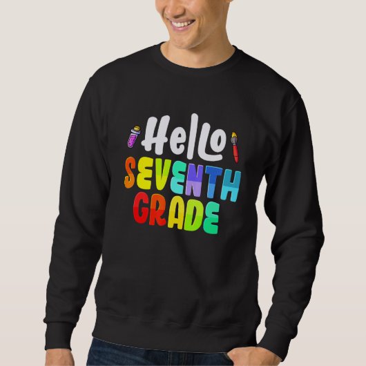 Sweatshirt Bonjour 7e année Équipe 7e année Enseignants de 7e (Devant)