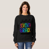 Sweatshirt Bonjour 7E Année Retour À L'École Vêtements Pour F (Devant entier)