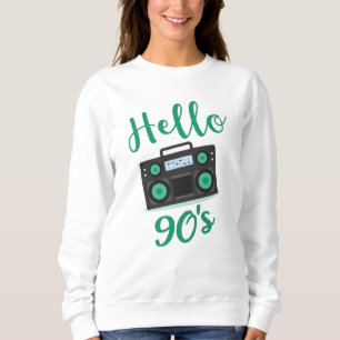 Sweatshirt Bonjour 90s radio cassette enregistreur
