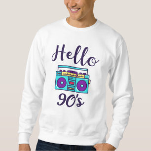 Sweatshirt Bonjour 90s radio cassette enregistreur