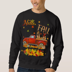 Sweatshirt Bonjour Automne Allemand Berger Feuille Automne Ro