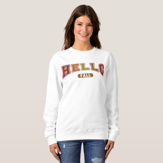 Sweatshirt Bonjour Automne tendance Automne Varsity Sweatshir (Devant entier)
