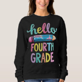 Sweatshirt Bonjour Chemises d'enseignante de 4e année pour fe (Devant)