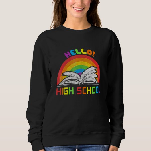 Sweatshirt Bonjour collège Hello lycée (Devant)