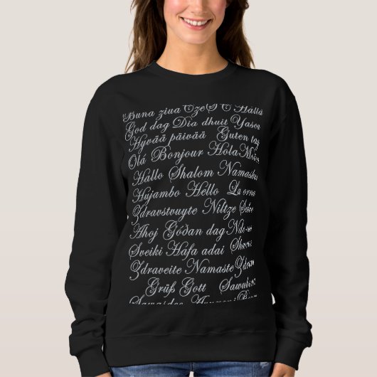 Sweatshirt Bonjour dans différentes langues (Devant)