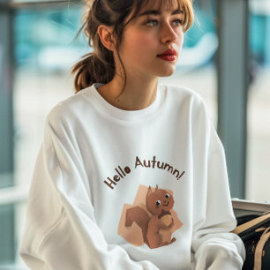 Sweatshirt Bonjour Écureuil d'automne mignon animal