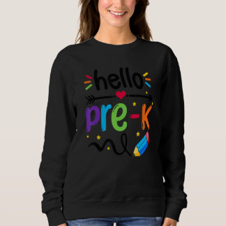 Sweatshirt Bonjour Équipe Pré-maternelle Pré-maternelle Rentr