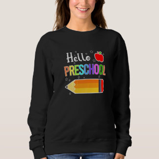 Sweatshirt Bonjour équipe préscolaire crayon enfants retour à