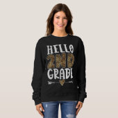Sweatshirt Bonjour Leopard de 2e année Enseignants de 2e anné (Devant entier)