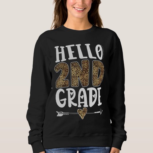 Sweatshirt Bonjour Leopard de 2e année Enseignants de 2e anné (Devant)