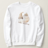 Sweatshirt Bonjour Noël Beige Gnome Ornement (Design devant)