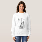 Sweatshirt Bonjour Paris : Design minimaliste chic (Devant entier)