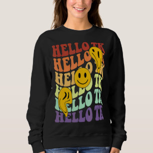 Sweatshirt Bonjour Tk vibes rétro sourire visage Retour à l'é