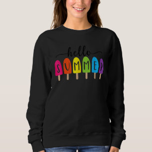 Sweatshirt Bonjour Vacances Été Glace Crème Popsicle Ice Loll