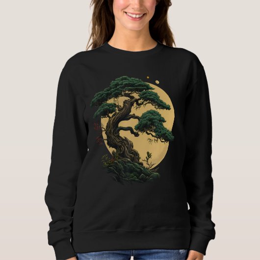 Sweatshirt Bonkei Japanese Miniature tree gardening on Bonsai (Devant)