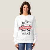 Sweatshirt Bonne année de snowboard ! (Devant entier)