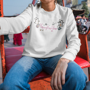 Sweatshirt Bonne Année Entre Les Chatons Équilibré Sur Un Fil