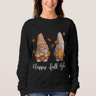 Sweatshirt Bonne Automne Jeunes Gnomies Avec Citrouille À L'A
