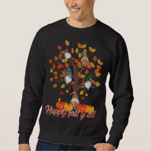 Sweatshirt Bonne Automne Yall Gnomies Avec Décor Citrouille P