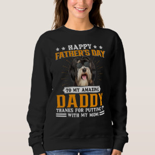 Sweatshirt Bonne Fête des pères Tibétain Terrier Chien Papa P