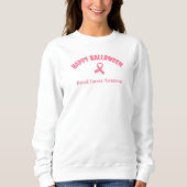 Sweatshirt Bonne Halloween Conscience du cancer du sein (Devant)