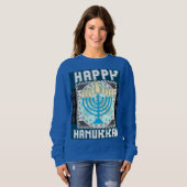Sweatshirt Bonne Hanoukka Snowy Menorah Sweater (Devant entier)