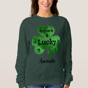 Sweatshirt Bonne Saint Patrick's Day béni et chanceux