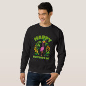 Sweatshirt Bonne St Patrick's Day Flamant rose mignonne (Devant entier)