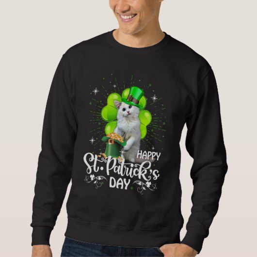 Sweatshirt Bonne St Patrick's Day Ragdoll Chat Shamrock Lucky (Devant)