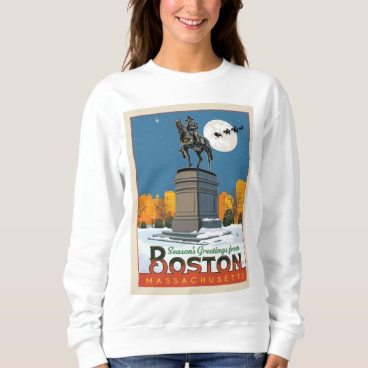 Sweatshirt Bonnes Fêtes De Boston Common ! (Devant)