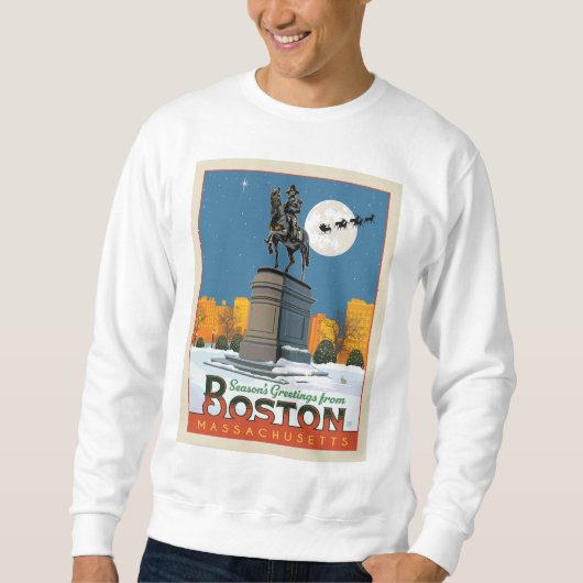 Sweatshirt Bonnes Fêtes De Boston Common ! (Devant)