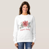 Sweatshirt Bonnes Fêtes Red Poinsettia (Devant entier)