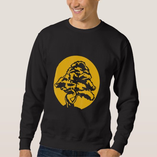 Sweatshirt Bonsai Avec Coucher De Soleil (Devant)