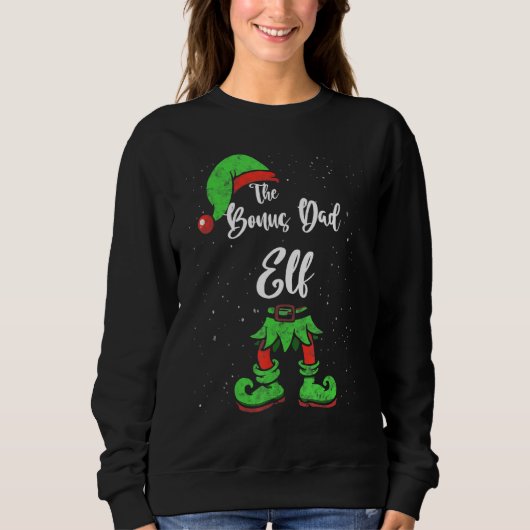Sweatshirt Bonus Papa Elf Correspondant Famille Pyjama de Noë (Devant)