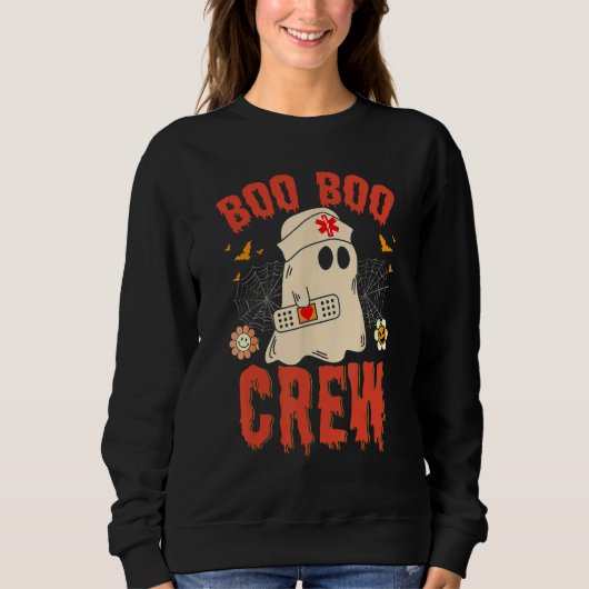 Sweatshirt Boo Boo Crew Nurse Ghost Funny Halloween Costume (Devant)