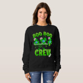 Sweatshirt Boo Boo Crew Nurse St Patrick's Day Shamrock Face (Devant entier)