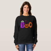 Sweatshirt Boo Cat Pumpkin Halloween Ghost Costume Leopard (Devant entier)