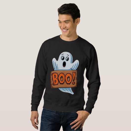 Sweatshirt Boo Fantôme d'halloween (Devant entier)