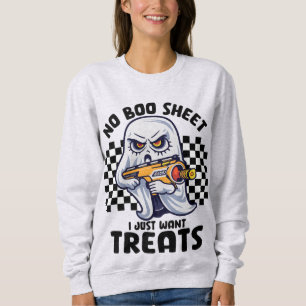 Sweatshirt Boo Ghost Halloween Éffrayant Aucune feuille de
