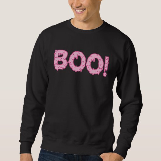 Sweatshirt Boo Halloween Pink (Devant)