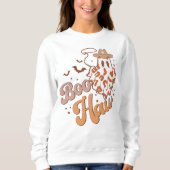 Sweatshirt Boo Haw Western Retro Halloween Fantôme (Devant)