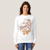 Sweatshirt Boo Haw Western Retro Halloween Fantôme (Devant entier)