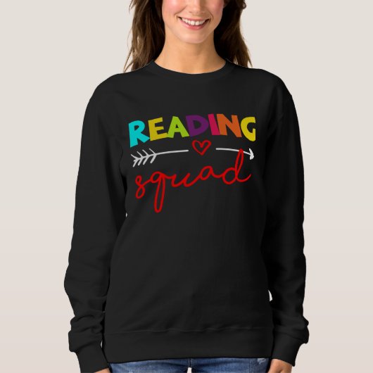 Sweatshirt Book Club Tees Bookworm School Library  Reading Sq (Devant)