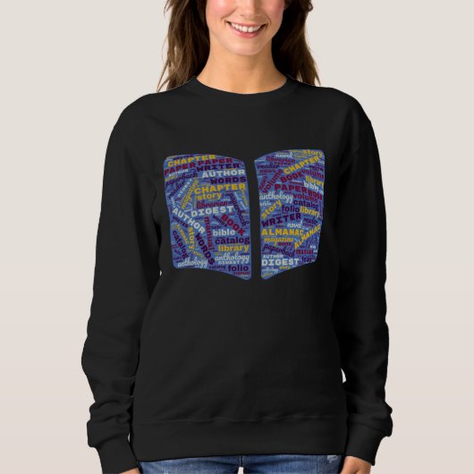 Sweatshirt Book Word Cloud Readers Librarian Men Women (Devant)